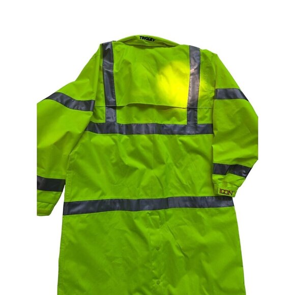 Tingley Men's High-Visibility Reflective Raincoat 2XL Yellow Waterproof - Picture 5 of 12